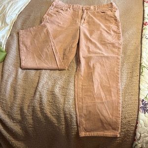 American Eagle light pink SuperStretch corduroy pants size 18